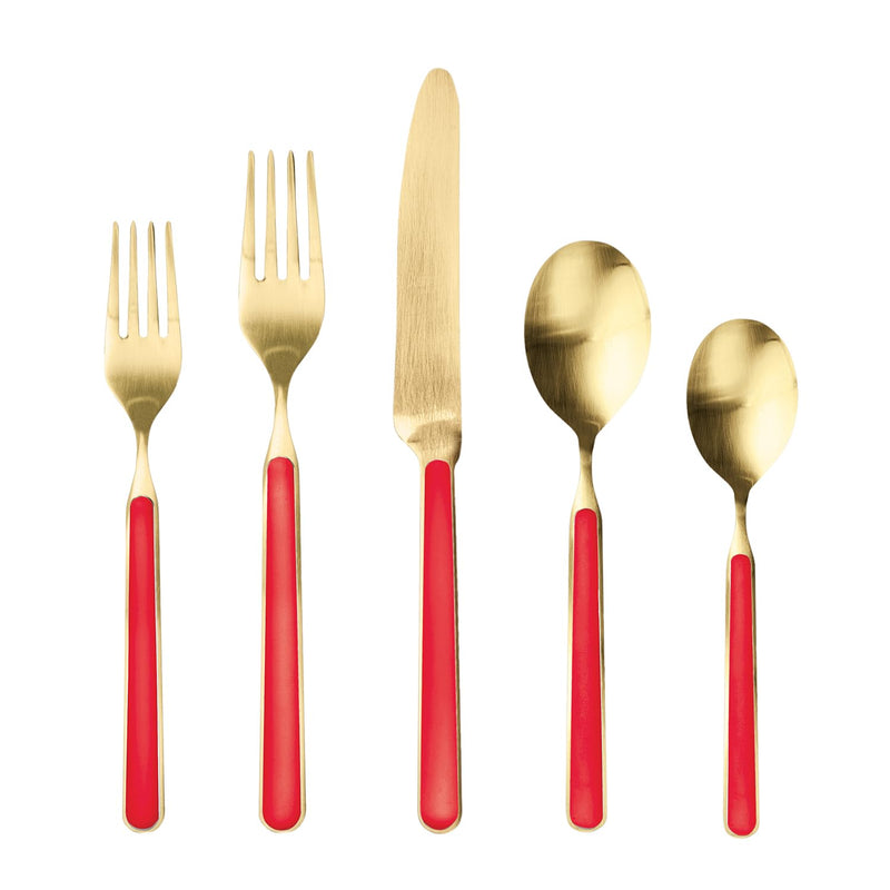 Mepra - Ménagère 20 pièces Fantasia Ice Gold Red