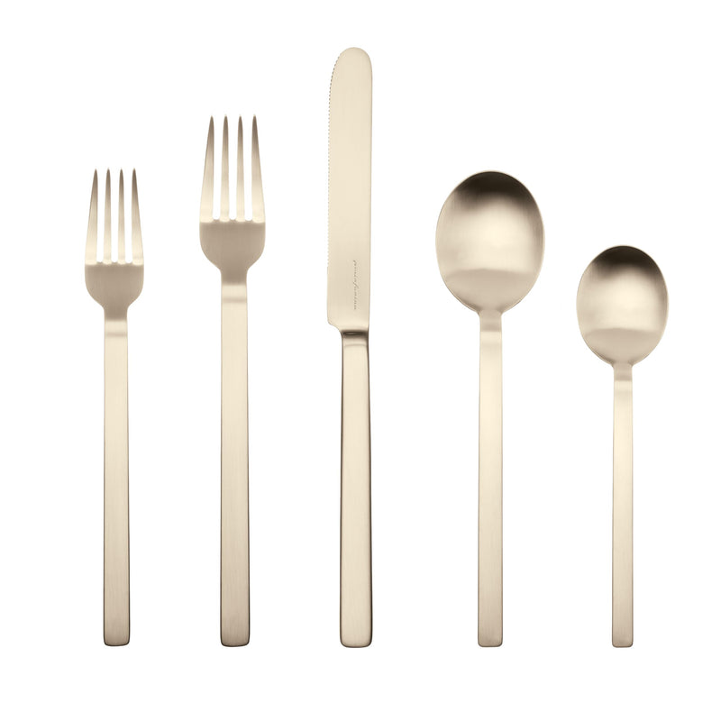 Mepra - Stile par Pininfarina Ice Champagne - Ménagère 5 pièces
