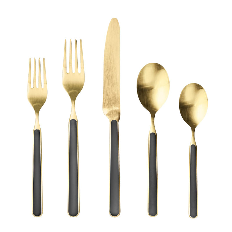 Mepra - Ménagère 20 pièces Fantasia Ice Gold Black