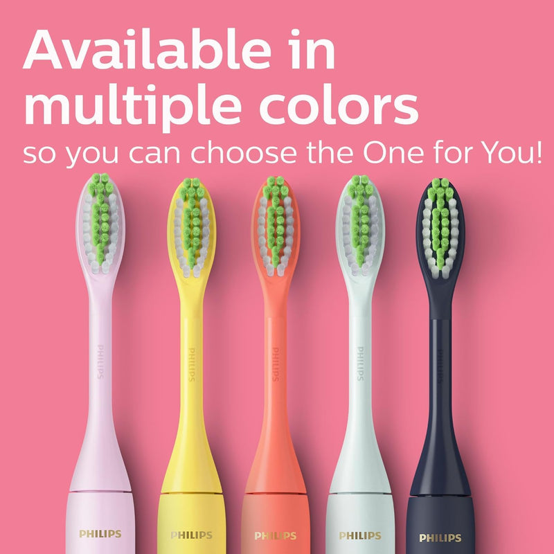Philips One by Sonicare Battery Toothbrush & Brush Head Bundle BD3003/AZ, Pink