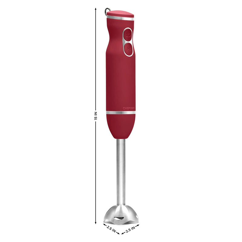 Chefman 300 W Immersion Blender, Red