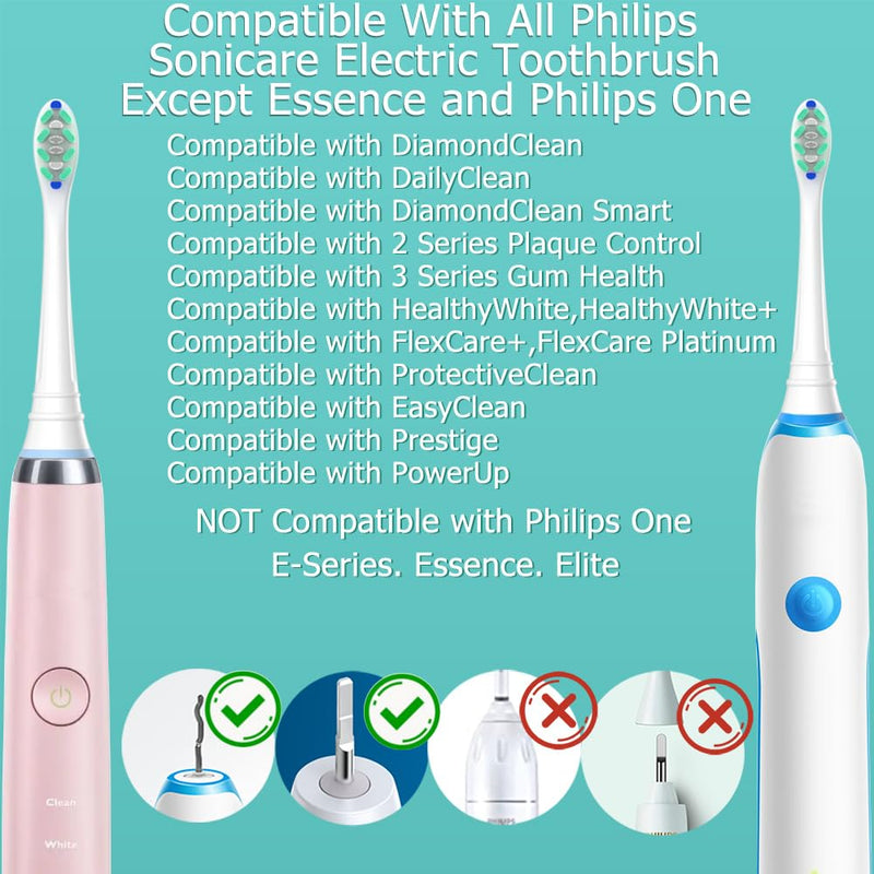 Cusnikelo Replacement Brush Heads Compatible with Philips Sonicare, 16 Pack