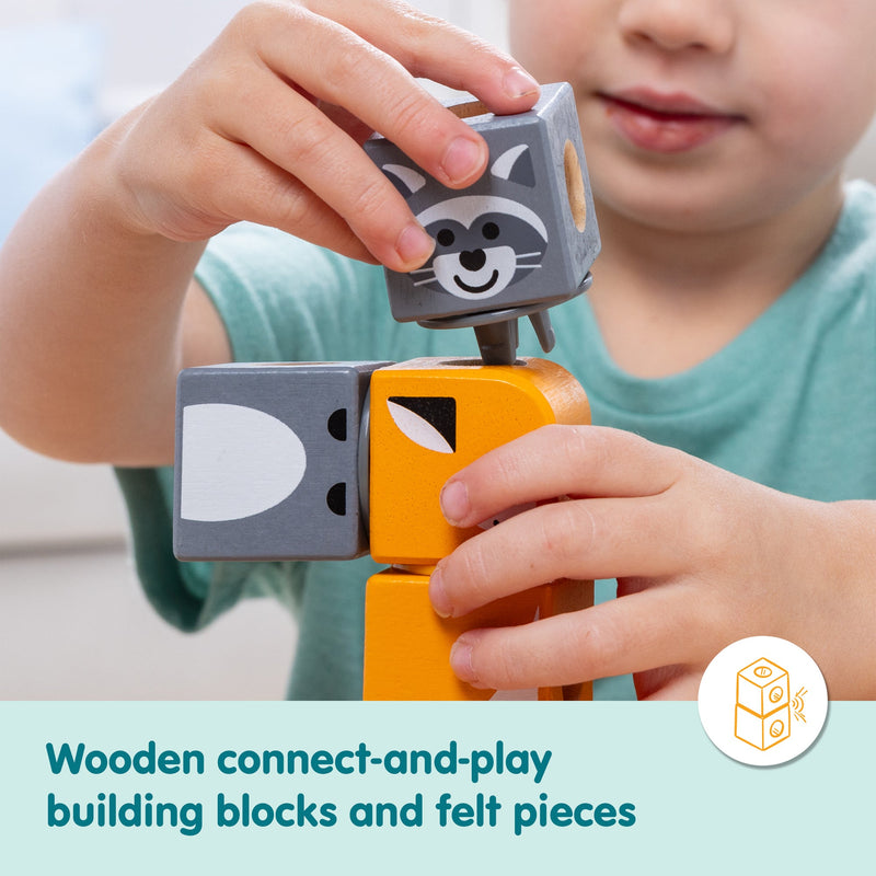 Melissa & Doug - Blockables Woodland Creatures Play Set - 16 Pieces - in use during play