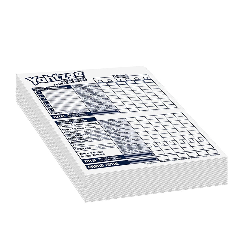 Yahtzee - Bloc de score | 80 feuilles