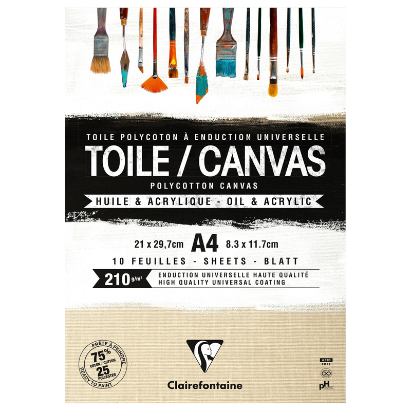 T. Sable natural canvas 210G polycotton pad 10 sheets A4 (8.25 x 11.75 in)