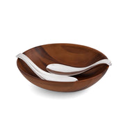 Nambé Yin Yang Salad Bowl with Servers - product view