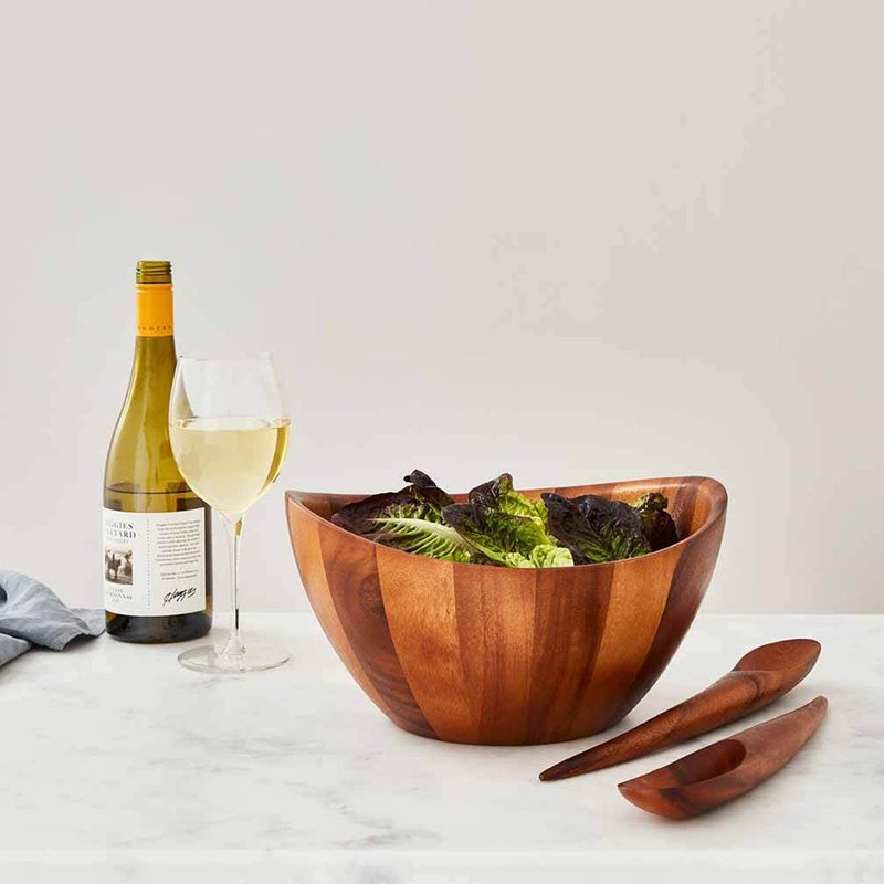 Nambé Harmony 3-Piece Salad Set in a display setting; other items shown are sold separately.