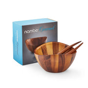 Nambé Harmony 3-Piece Salad Set with packaging.
