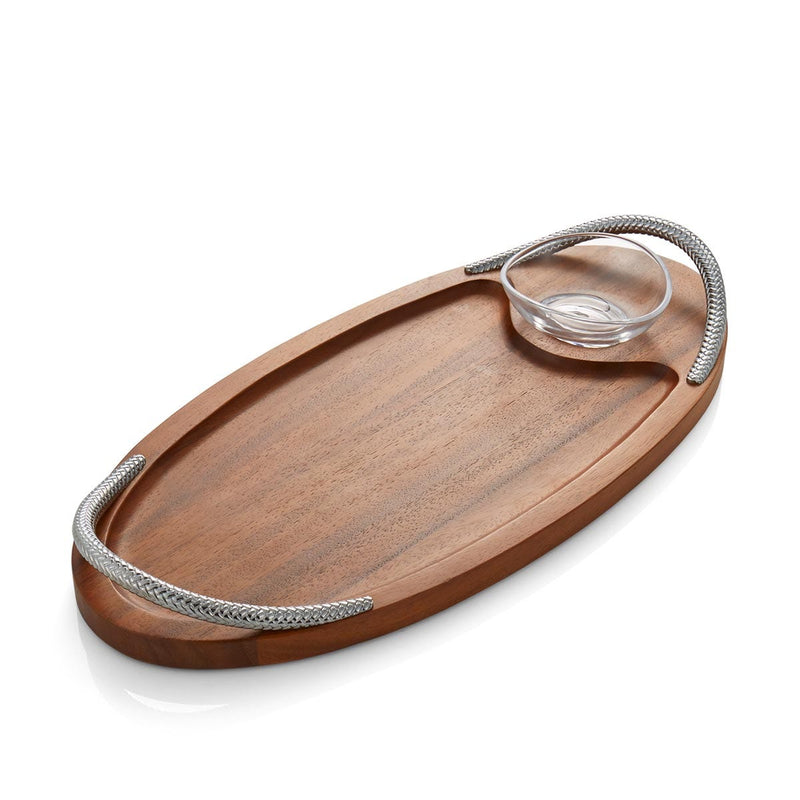 Nambé - Braid Serving Board with Dipping Dish | 18 in / 45.7 cm
