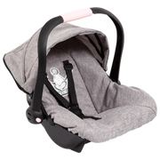 DELUXE CAR SEAT WITH CANNOPY - GREY WITH CROWN