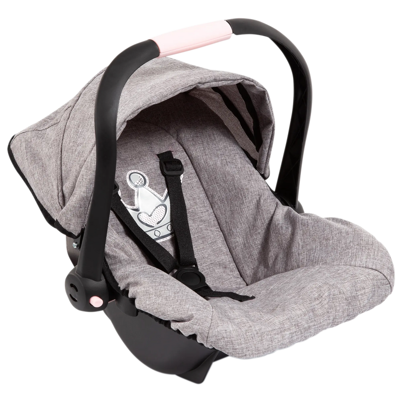 DELUXE CAR SEAT WITH CANNOPY - GREY WITH CROWN