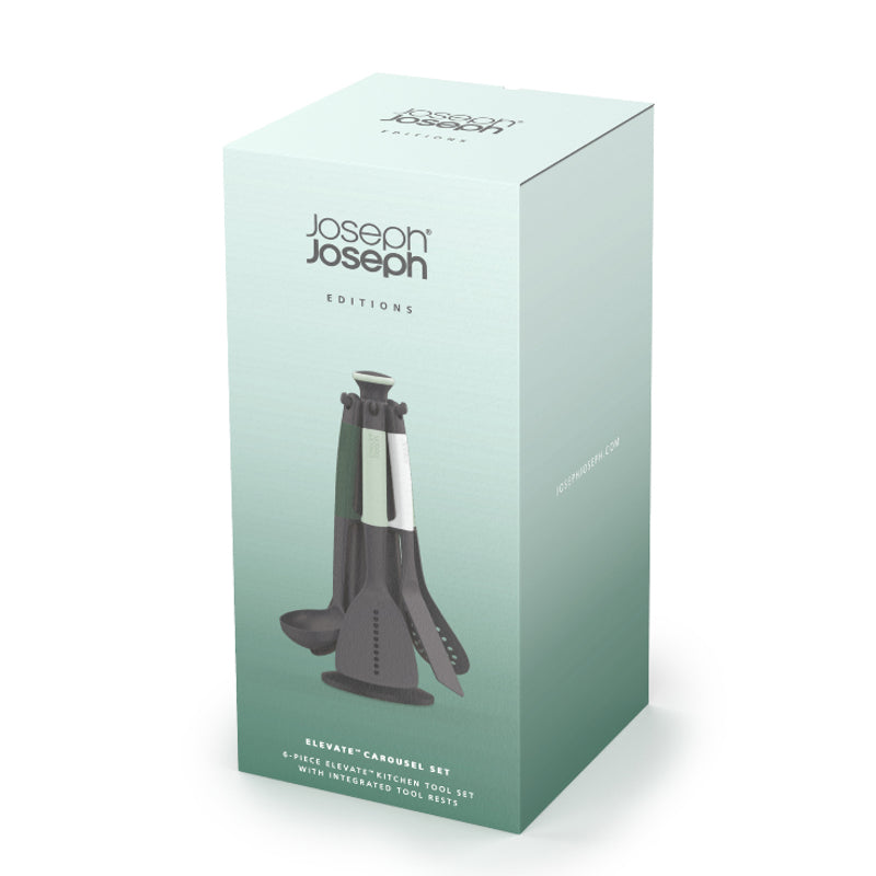 Joseph Joseph - Ustensiles de cuisine Elevate™ sauge avec carrousel (lot de 6)