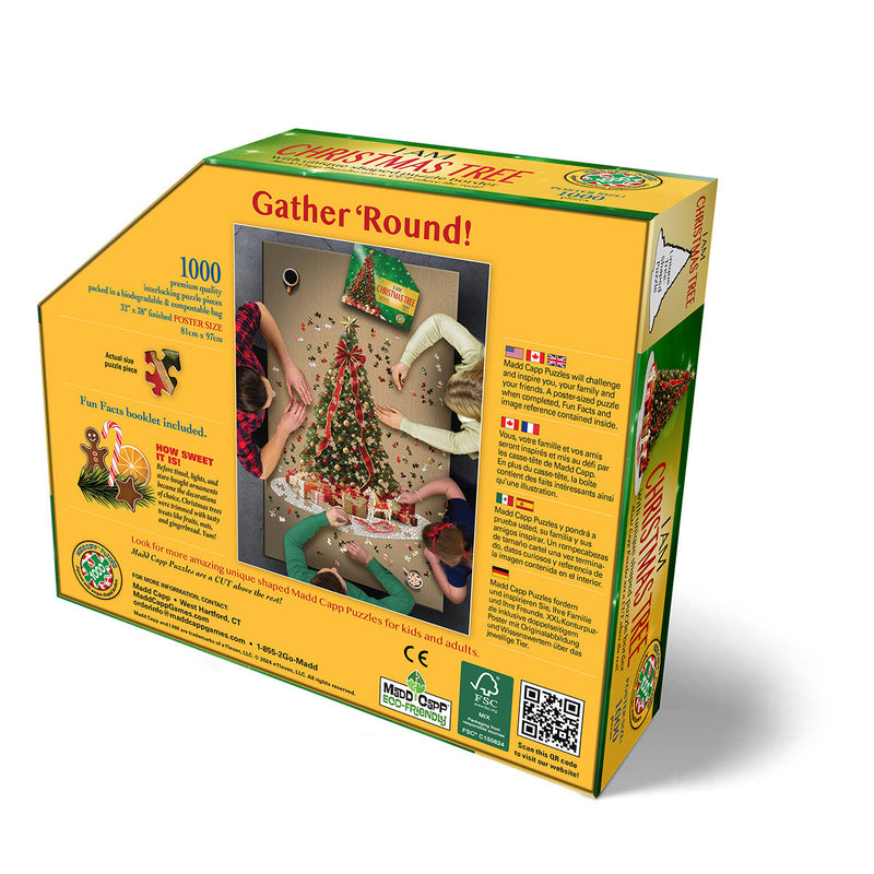 Madd Capp Puzzles – I Am Christmas Tree Jigsaw Puzzle | 1000 Pieces – back of packaging