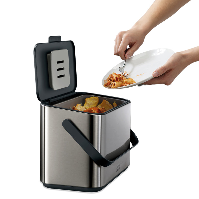 Joseph Joseph - Poubelle à compost Collect™ - Acier inoxydable | 4 L / 1,1 gal