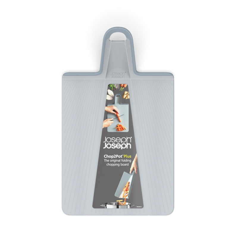 Joseph Joseph - Planche à découper pliable Chop2Pot™ Plus - Bleu | 37,5 × 21 cm / 14,7 × 8,3 po