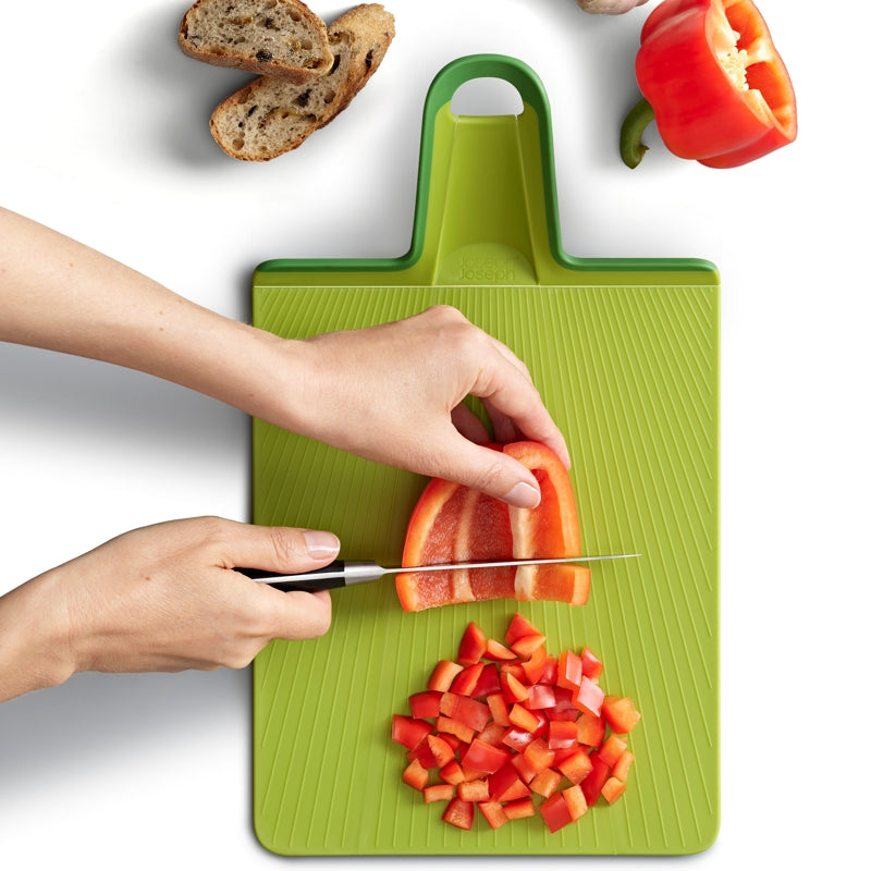 Joseph Joseph - Planche à découper pliable Chop2Pot™ Plus - Vert | 37,5 × 21 cm