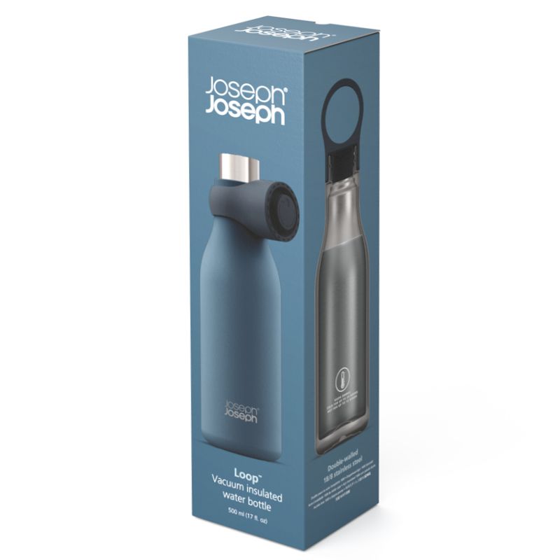 Joseph Joseph - Loop™ Insulated Water Bottle - Blue | 500 mL / 17 fl oz