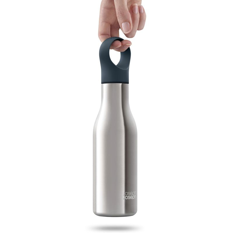 Joseph Joseph - Loop™ Insulated Water Bottle - Brushed Steel | 500 mL / 17 fl oz