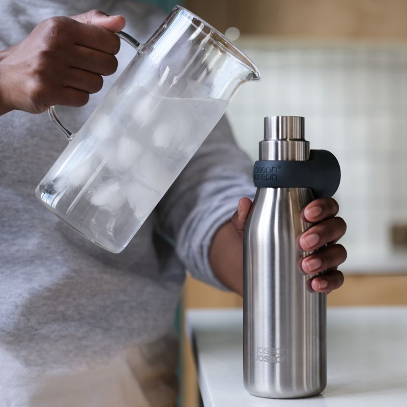 Joseph Joseph - Loop™ Insulated Water Bottle - Brushed Steel | 500 mL / 17 fl oz