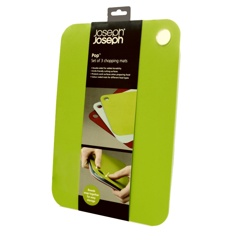Joseph Joseph - Tapis à découper Pop™ (lot de 3) - Rouge, bleu et vert