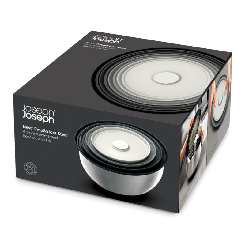 Joseph Joseph - Nest™ Prep & Store Steel Bowls (Set of 4 with Lids)
