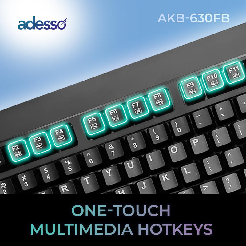 Adesso – Keyboard Wired EasyTouch with Finger Print Reader - TAA Compliant