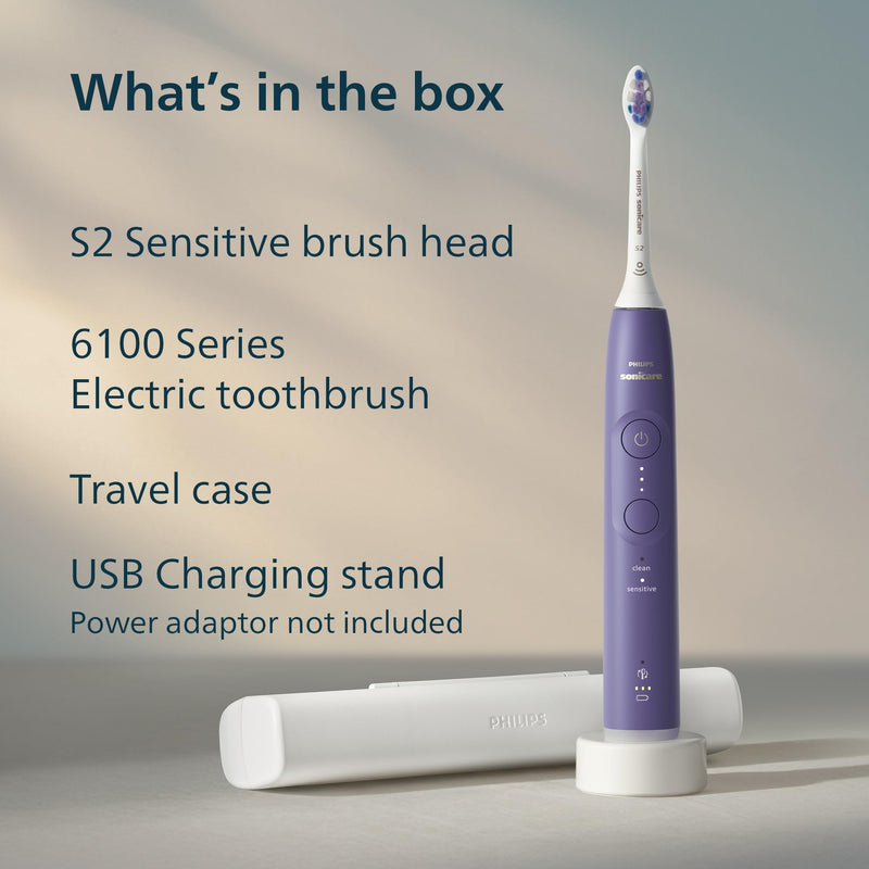 Philips Sonicare 6100 Electric Toothbrush HX7407/02, Plum