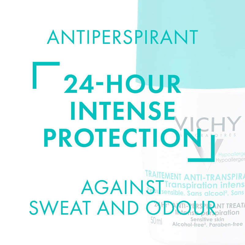 Vichy 24-Hour Antiperspirant Roll-On, 50 mL