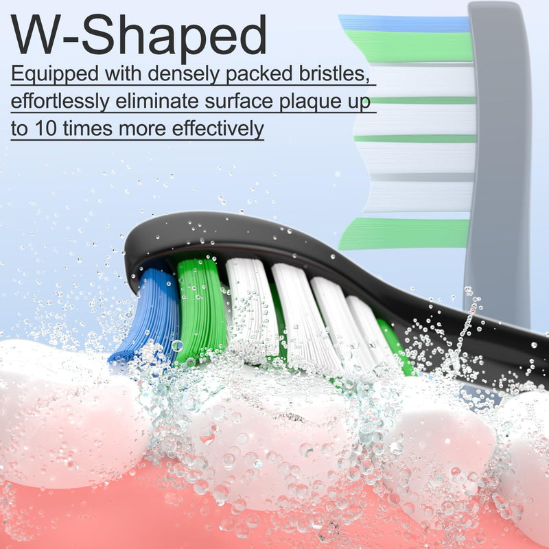 KHBD - Replacement Brush Heads for Select Philips Sonicare - Black
