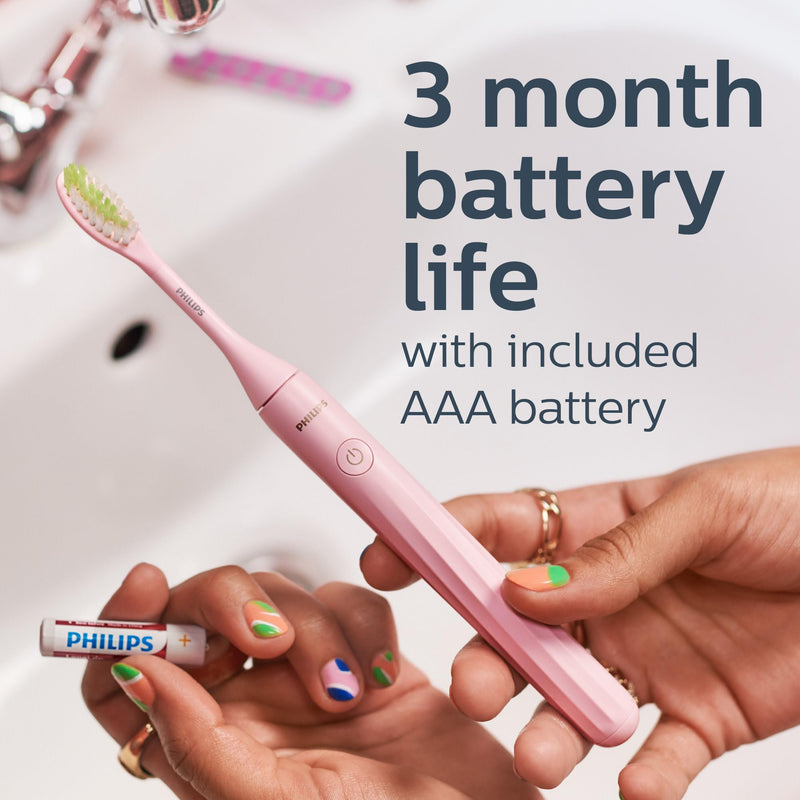 Philips One by Sonicare Battery Toothbrush HY1100/06, Pink