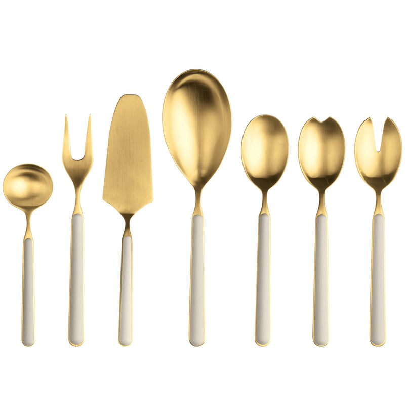 Mepra - Fantasia Ice Gold Tourterelle - Ménagère de service 7 pièces