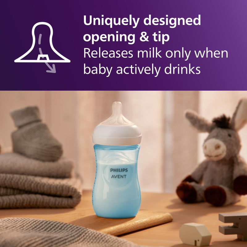 Philips Avent Natural Response Bottles SCY903/23, 9 oz., Blue, 3 Pack