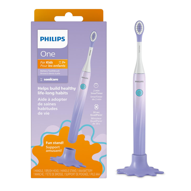 Philips One for Kids by Sonicare Battery Toothbrush HY1130/01, Purple