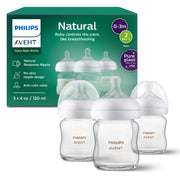 Philips Avent Natural Response Glass Bottles SCY910/03, 4 oz., 3 Pack