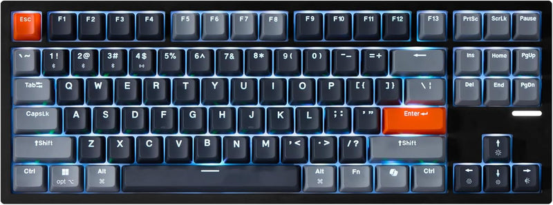 Adesso – Wired/Wireless/Bluetooth Multi-OS Illuminated Mechanical QMK VIA Compact Keyboard With CoPilot Ai Hotkey (Red Switch)