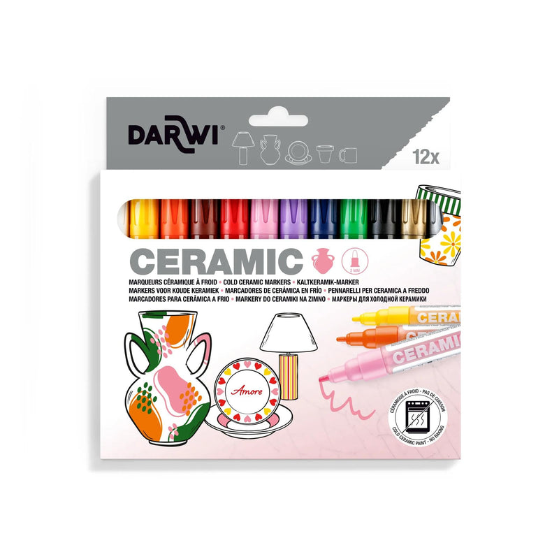 Darwi - Marqueur Céramique Darwi Pointe 2 mm – Set de 12 × | 6 mL
