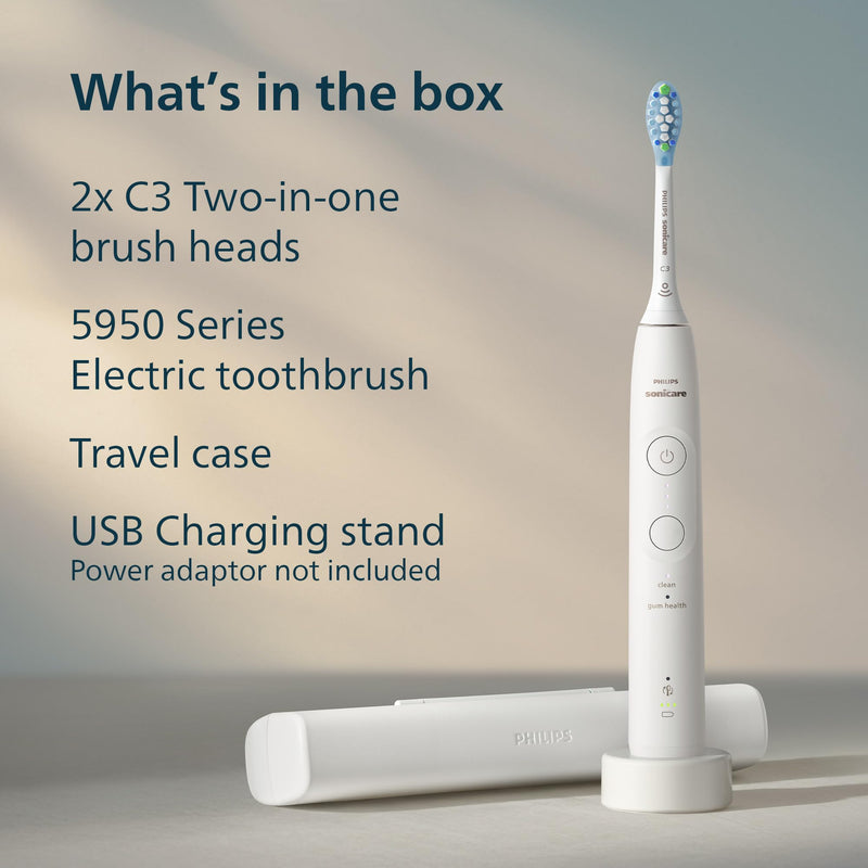 Philips Sonicare 5950 Electric Toothbrush HX7130/03, White
