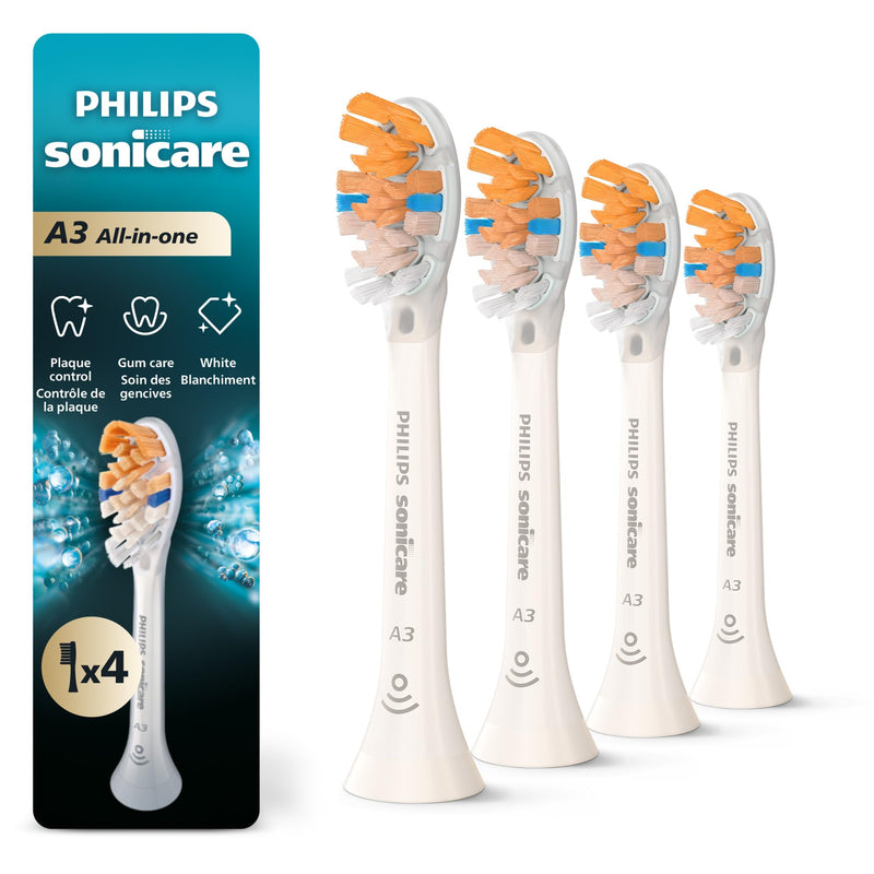 Philips Sonicare A3 All-in-One Brush Heads HX9094/65, White, 4 Pack