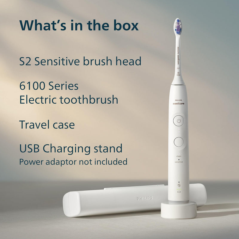 Philips Sonicare 6100 Electric Toothbrush HX7400/05, White