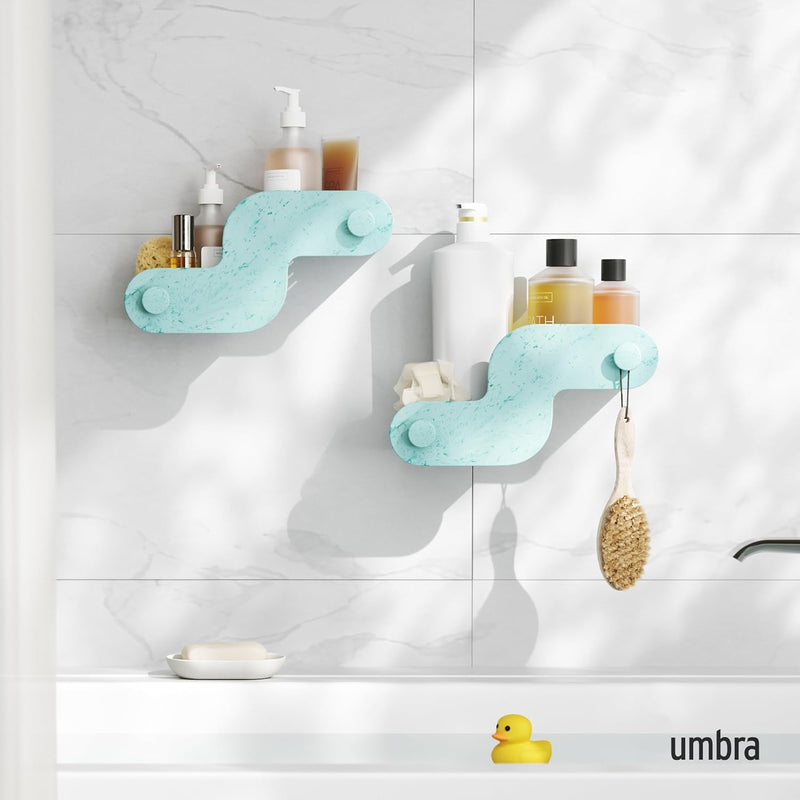 Nami Adhesive Shower Bins, Set of 2