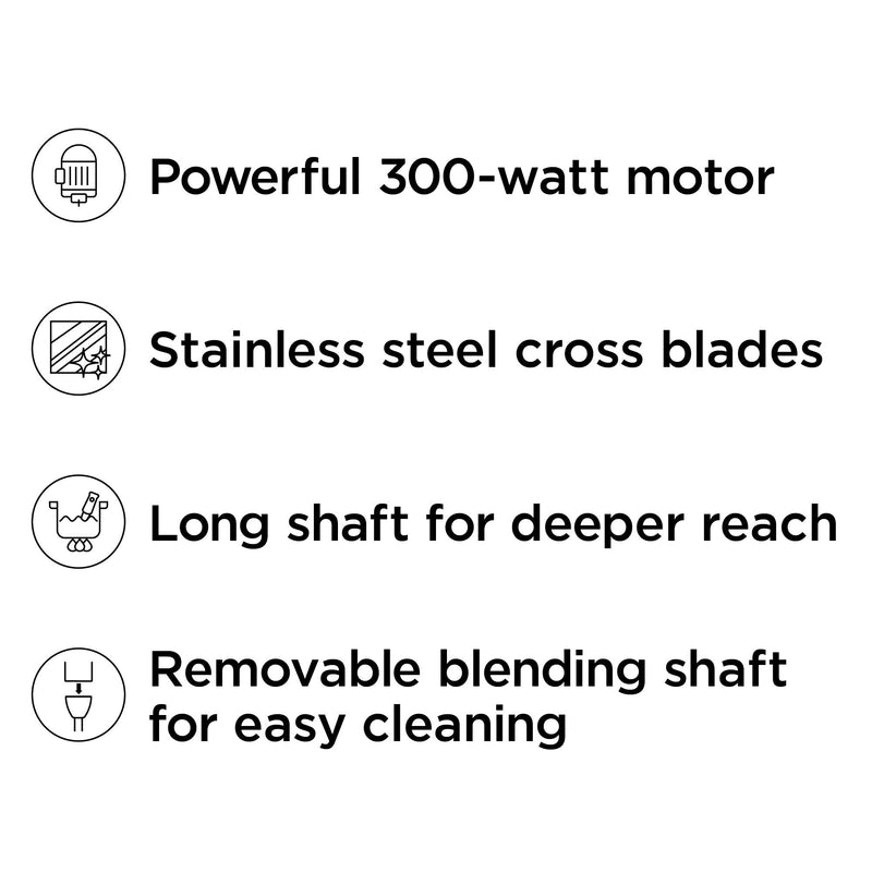 Chefman 300 W Immersion Blender, Red