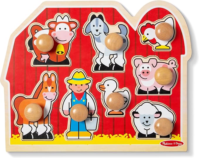 Melissa & Doug - Puzzle à encastrement en bois 8 pièces - Les amis de la ferme