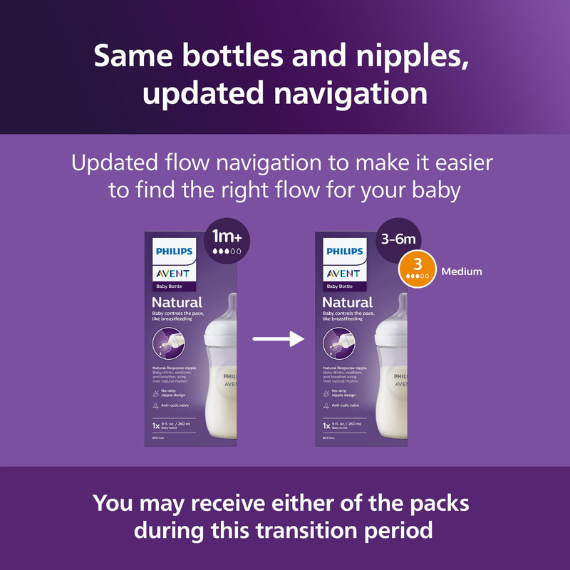 Philips Avent Natural Response Bottles SCY903/03, 9 oz., 3 Pack