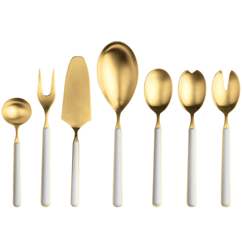 Mepra - Service de table 7 pièces Fantasia Ice Gold en porcelaine