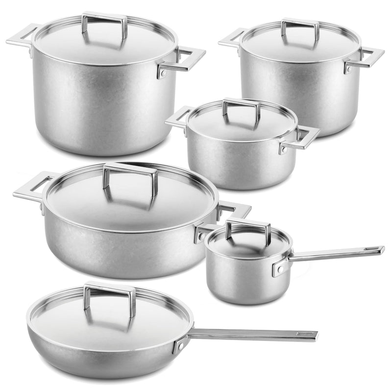 Mepra - Attiva Pewter - Set de cuisine 12 pièces