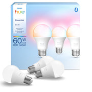 Philips Hue Essential A19 Color Smart Bulbs 607028, 3 Pack