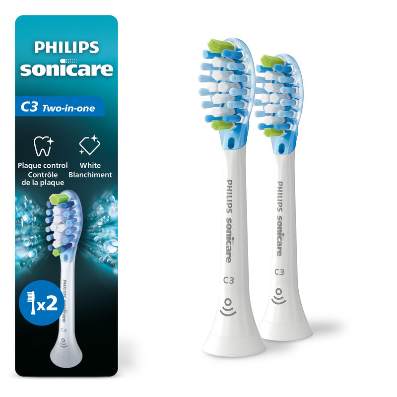 Philips Sonicare C3 Plaque Removal + Whitening Heads HX9042/65, White, 2 Pack