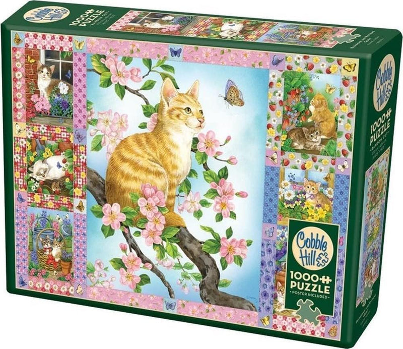 Cobble Hill - Puzzle de 1000 pièces - La courtepointe des chatons et des fleurs