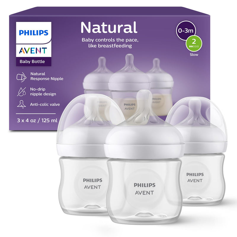 Philips Avent Natural Response Bottles SCY900/03, 4 oz., 3 Pack