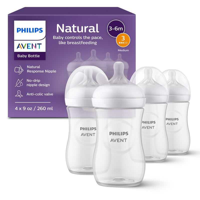 Philips Avent Natural Response Bottles SCY903/04, 9 oz., 4 Pack